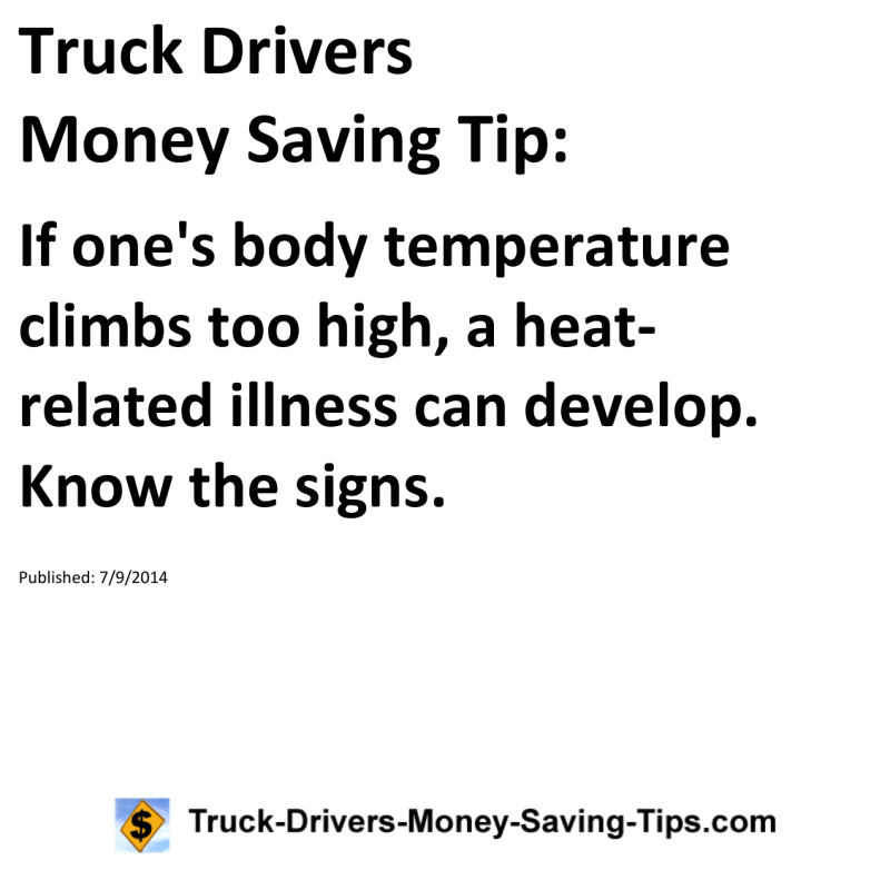 Truck Drivers Money Saving Tip for 07-09-2014