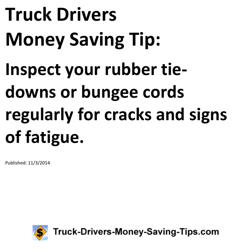 Truck Drivers Money Saving Tip for 11-03-2014