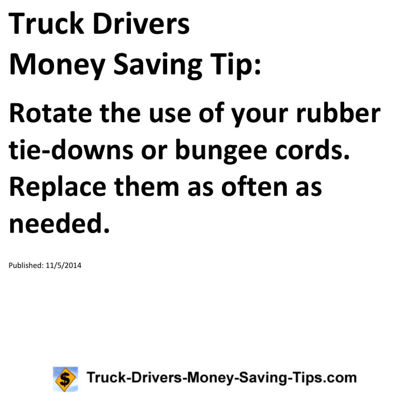 Truck Drivers Money Saving Tip for 11-05-2014