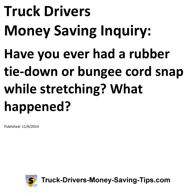 Truck Drivers Money Saving Inquiry for 11-06-2014