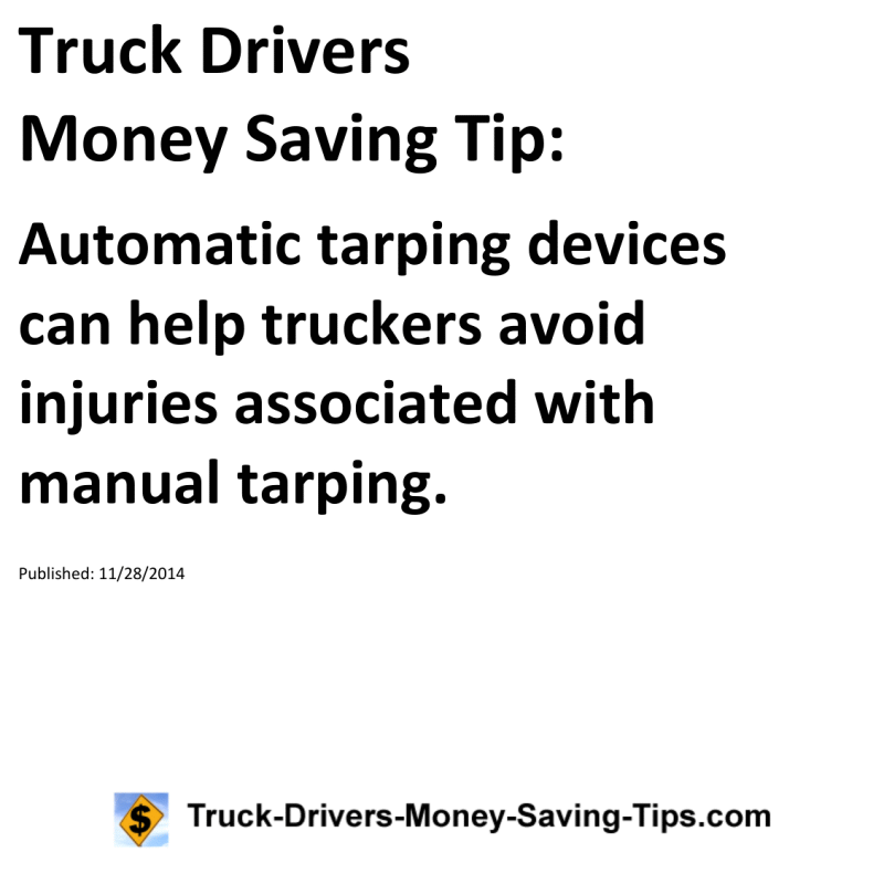 Truck Drivers Money Saving Tip for 11-28-2014