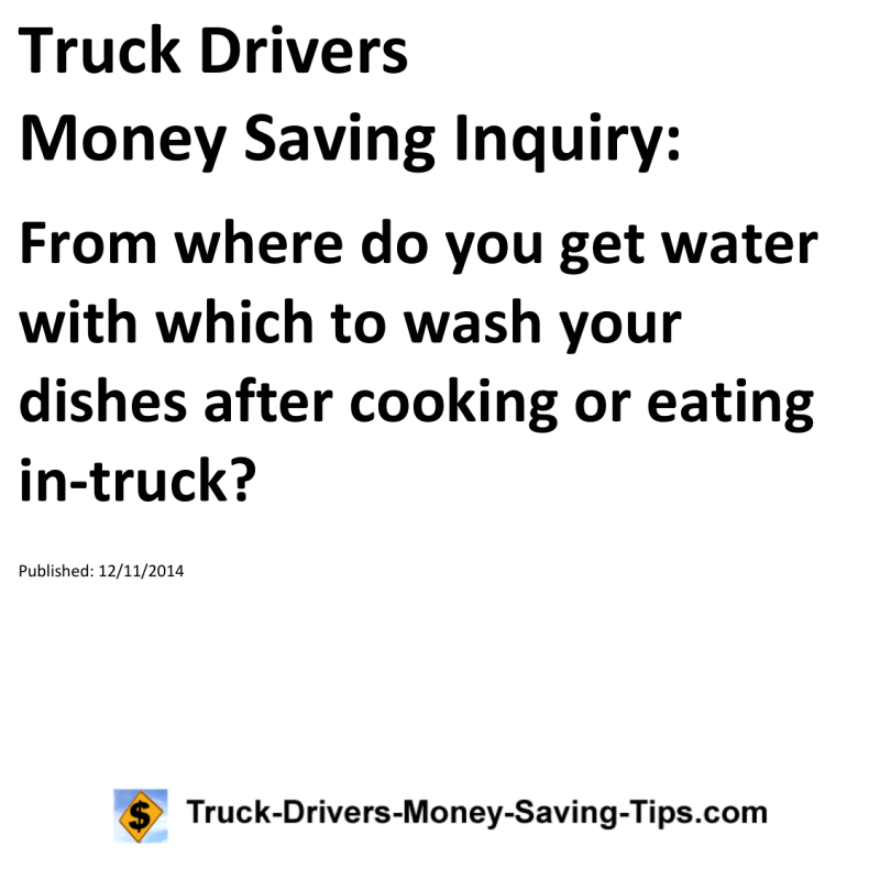 Truck Drivers Money Saving Inquiry for 12-11-2014