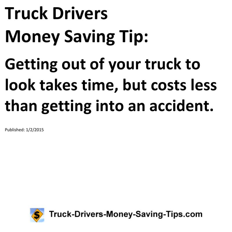 Truck Drivers Money Saving Tip for 01-02-2015