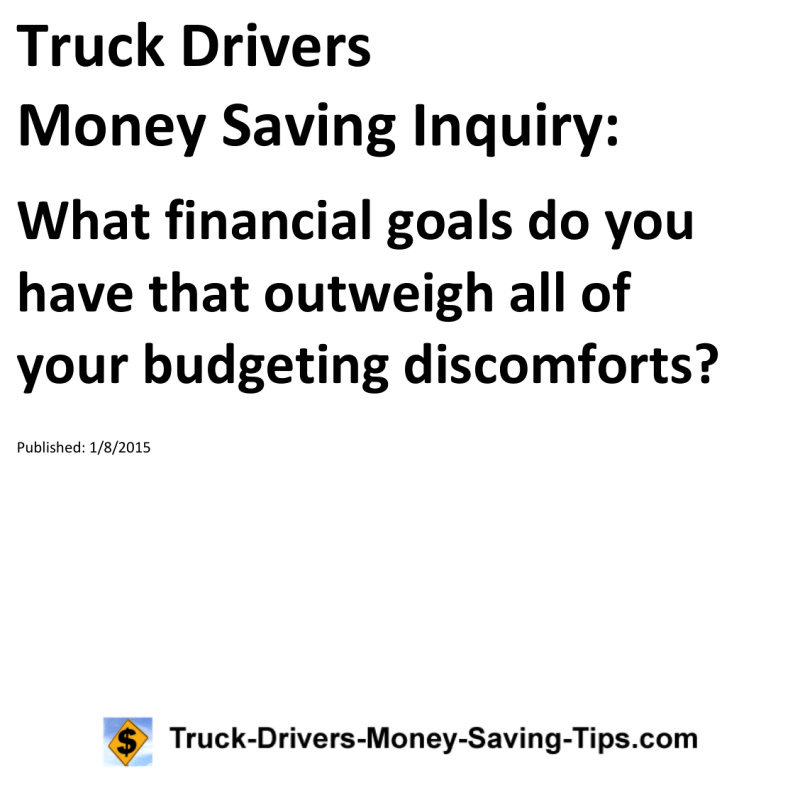 Truck Drivers Money Saving Inquiry for 01-08-2015