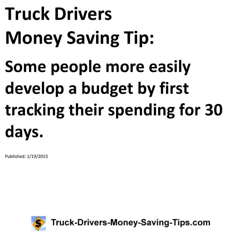 Truck Drivers Money Saving Tip for 01-19-2015