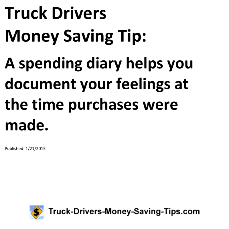 Truck Drivers Money Saving Tip for 01-21-2015