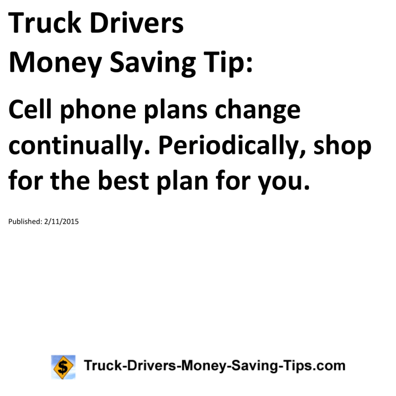 Truck Drivers Money Saving Tip for 02-11-2015