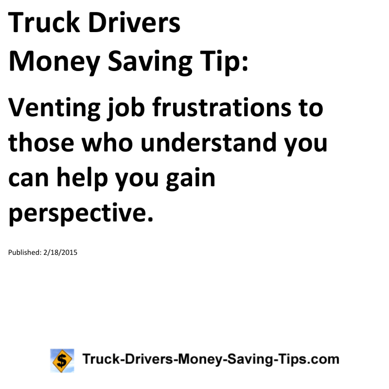 Truck Drivers Money Saving Tip for 02-18-2015