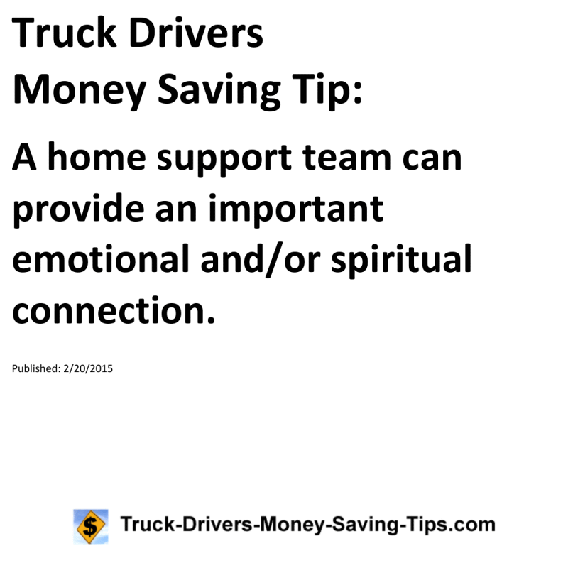 Truck Drivers Money Saving Tip for 02-20-2015