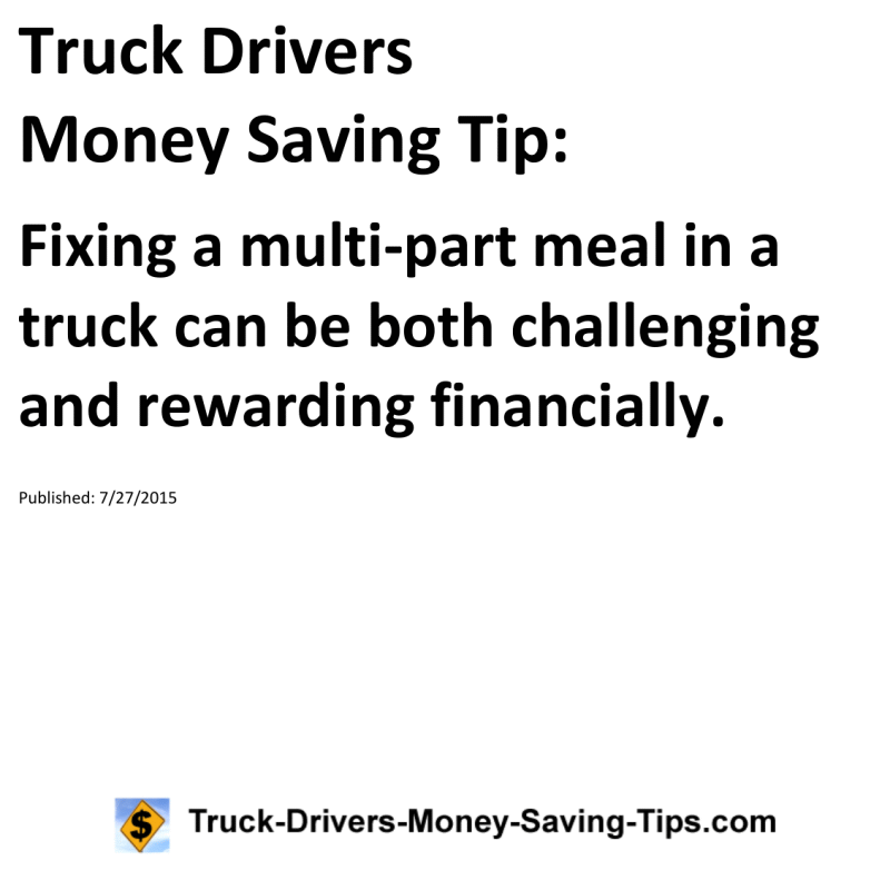 Truck Drivers Money Saving Tip for 07-27-2015