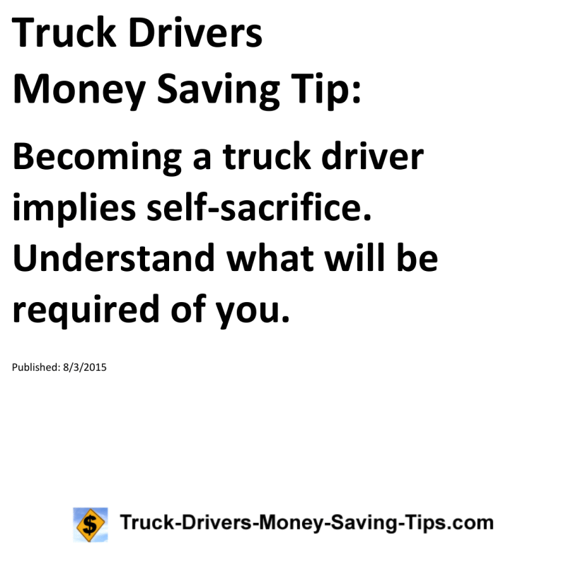 Truck Drivers Money Saving Tip for 08-03-2015