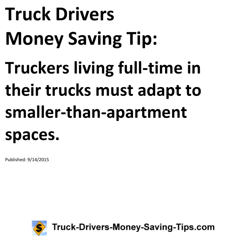 Truck Drivers Money Saving Tip for 09-14-2015