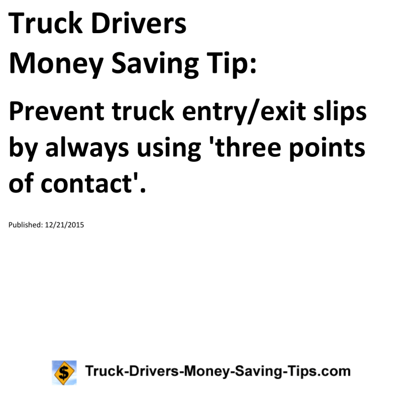 Truck Drivers Money Saving Tip for 12-21-2015