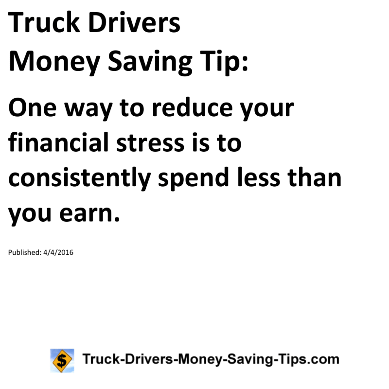 Truck Drivers Money Saving Tip for 04-04-2016