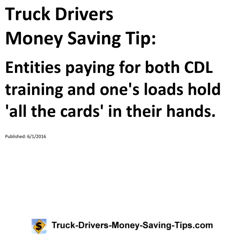 Truck Drivers Money Saving Tip for 06-01-2016