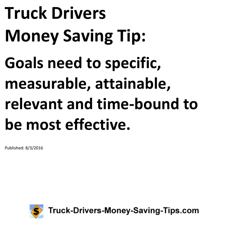 Truck Drivers Money Saving Tip for 08-03-2016