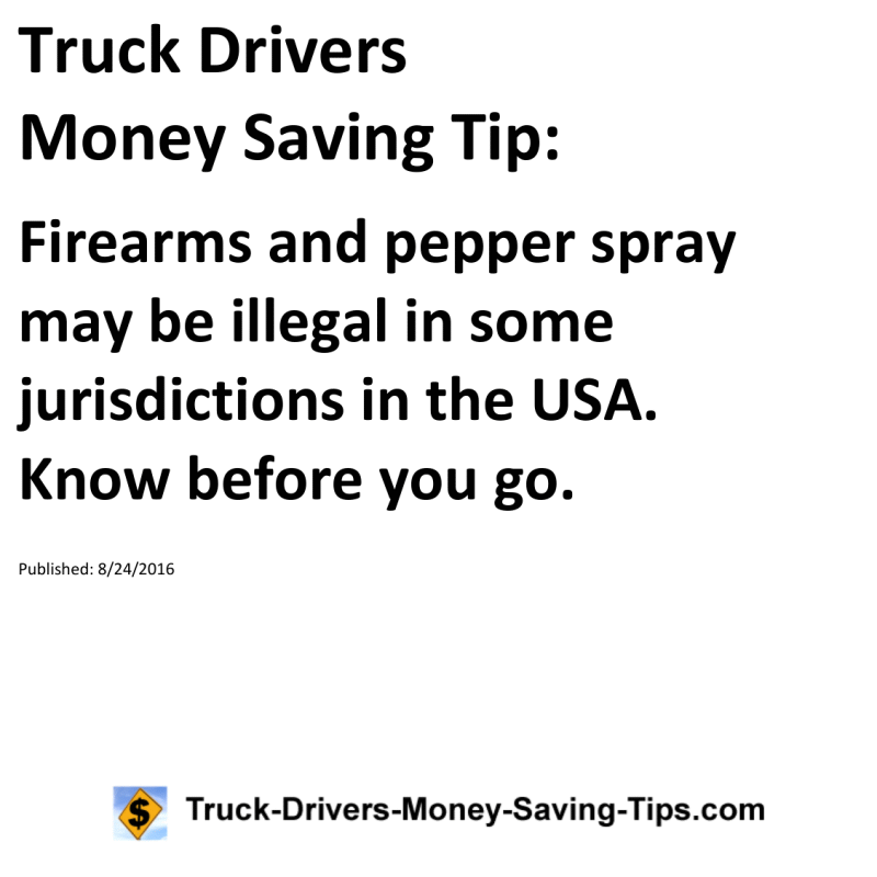 Truck Drivers Money Saving Tip for 08-24-2016