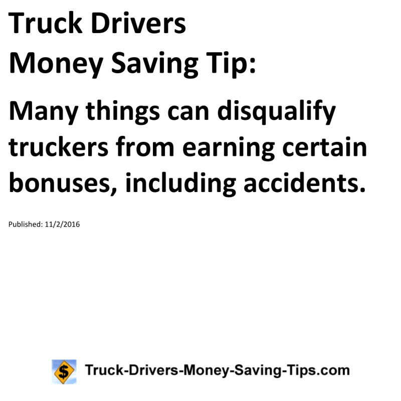 Truck Drivers Money Saving Tip for 11-02-2016