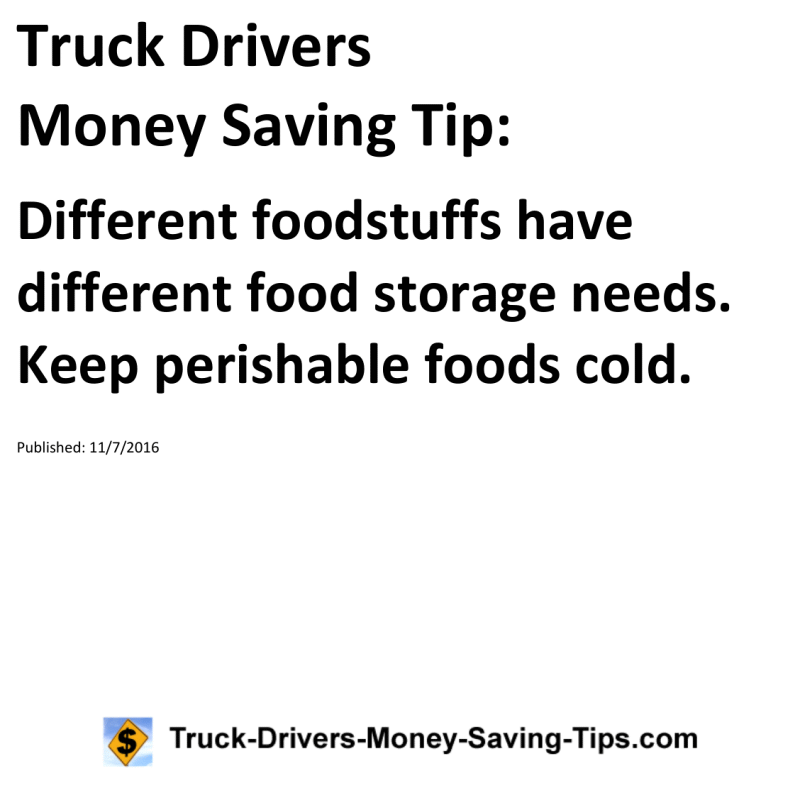 Truck Drivers Money Saving Tip for 11-07-2016