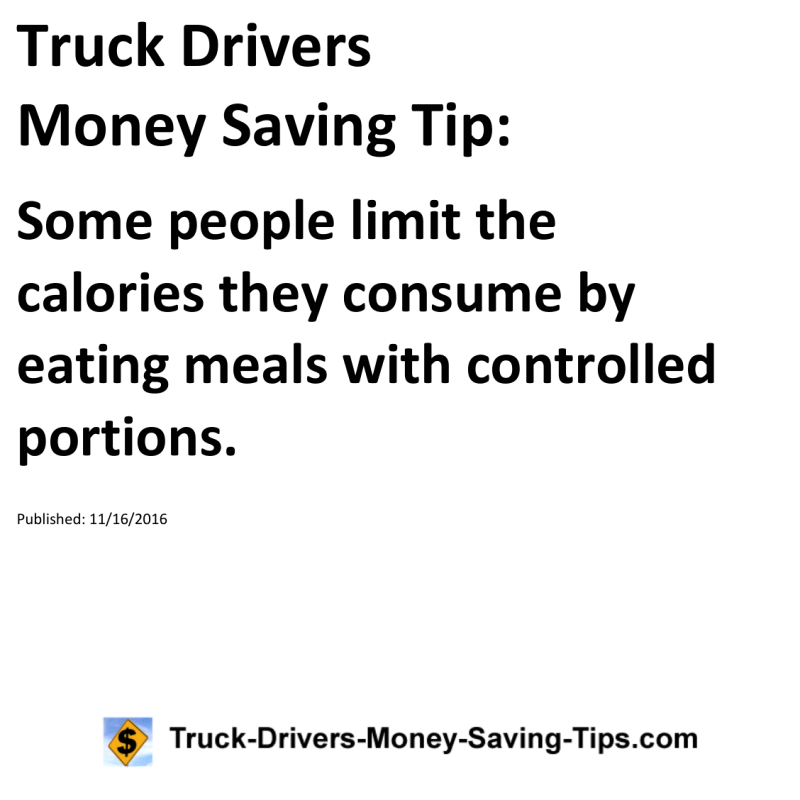 Truck Drivers Money Saving Tip for 11-16-2016