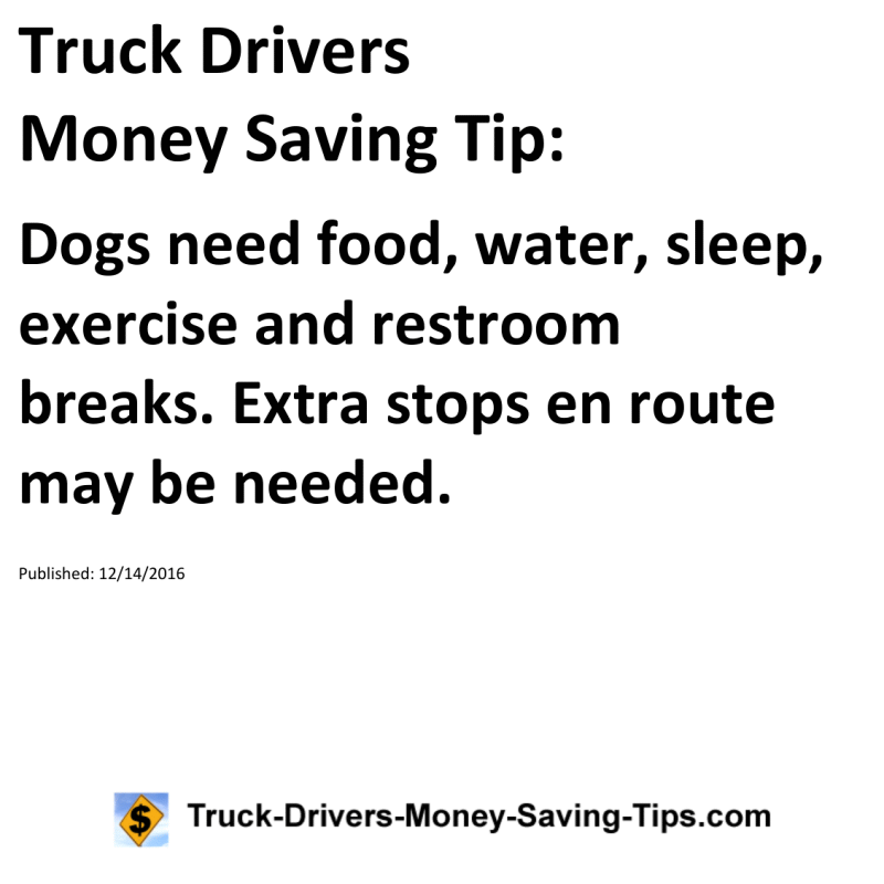 Truck Drivers Money Saving Tip for 12-14-2016