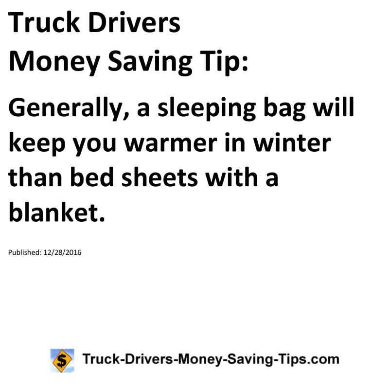 Truck Drivers Money Saving Tip for 12-28-2016