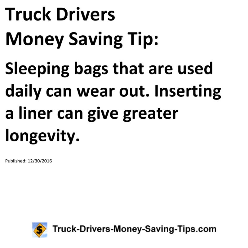 Truck Drivers Money Saving Tip for 12-30-2016