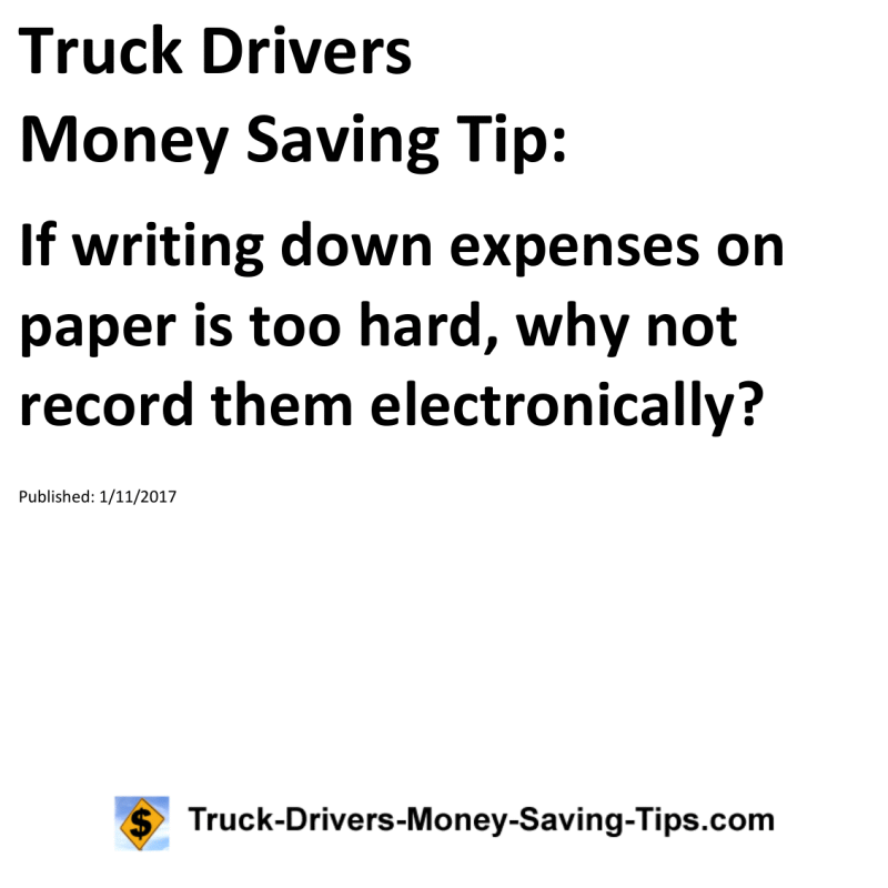 Truck Drivers Money Saving Tip for 01-11-2017