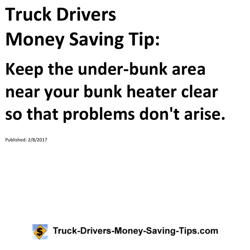 Truck Drivers Money Saving Tip for 02-08-2017