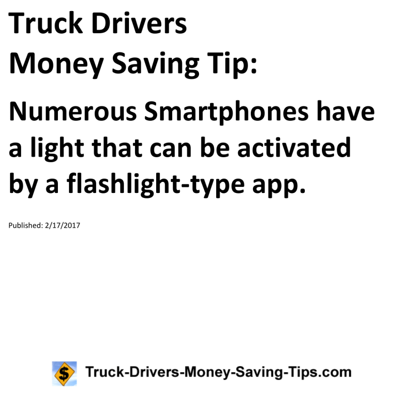 Truck Drivers Money Saving Tip for 02-17-2017