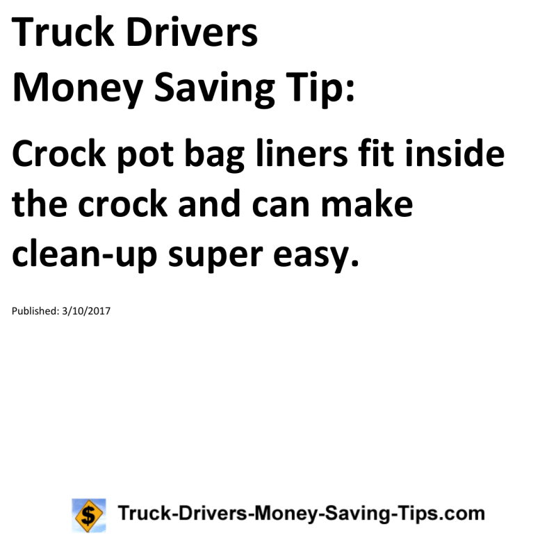 Truck Drivers Money Saving Tip for 03-10-2017