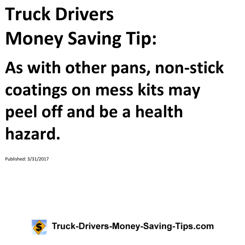 Truck Drivers Money Saving Tip for 03-31-2017