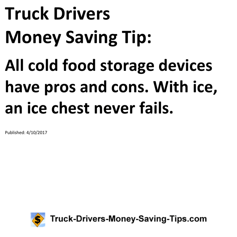 Truck Drivers Money Saving Tip for 04-10-2017