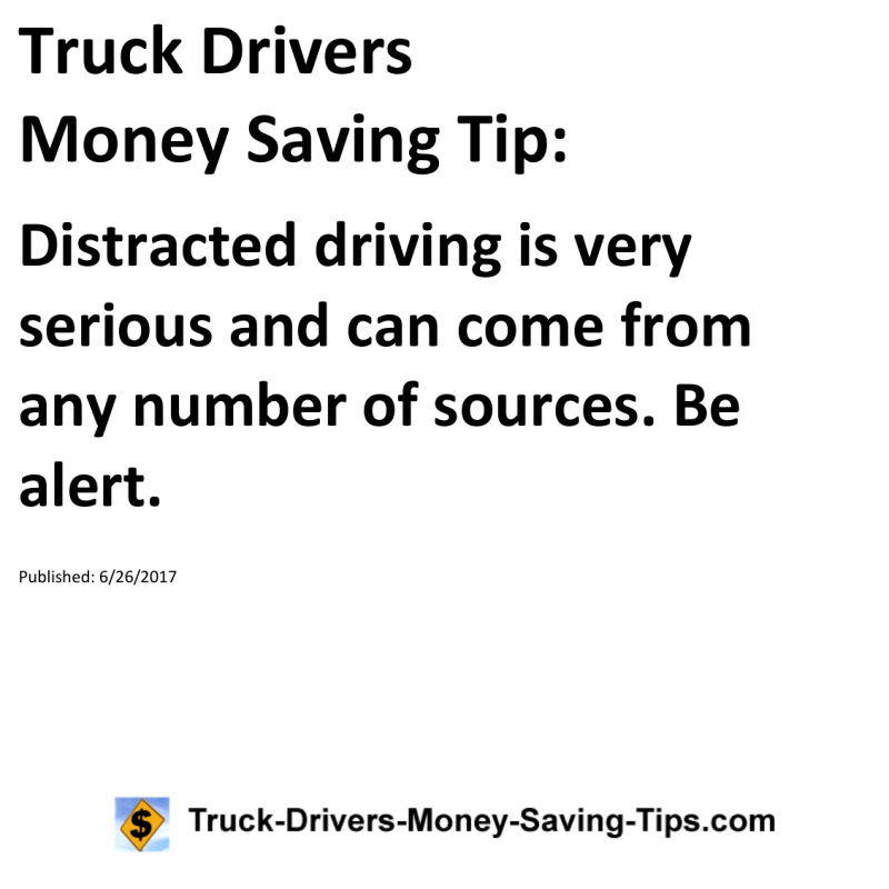 Truck Drivers Money Saving Tip for 06-26-2017