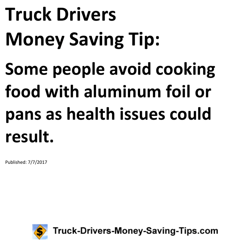 Truck Drivers Money Saving Tip for 07-07-2017