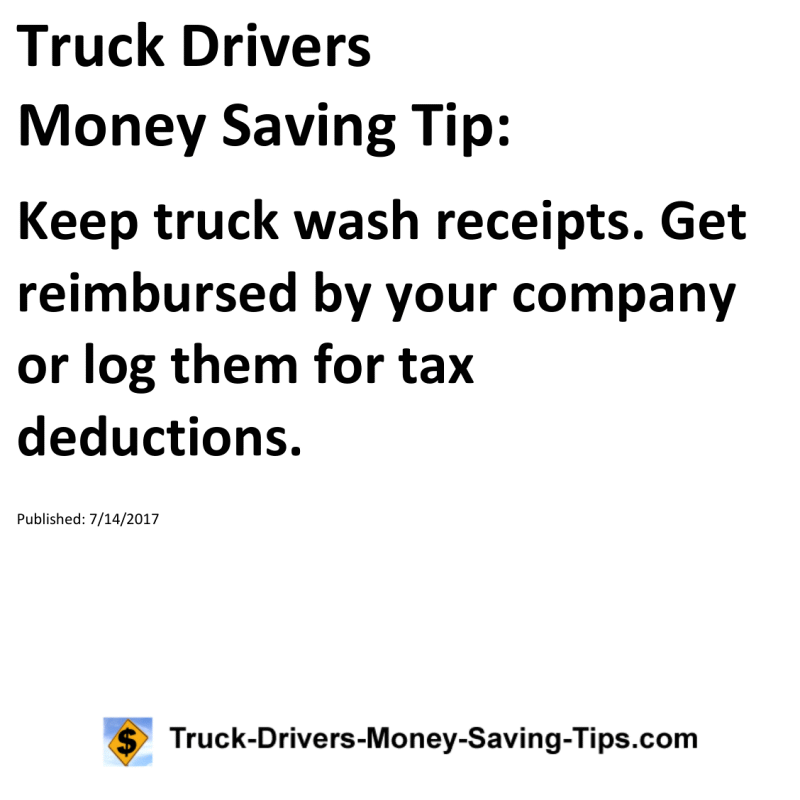 Truck Drivers Money Saving Tip for 07-14-2017