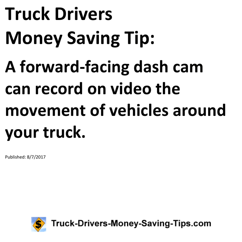 Truck Drivers Money Saving Tip for 08-07-2017