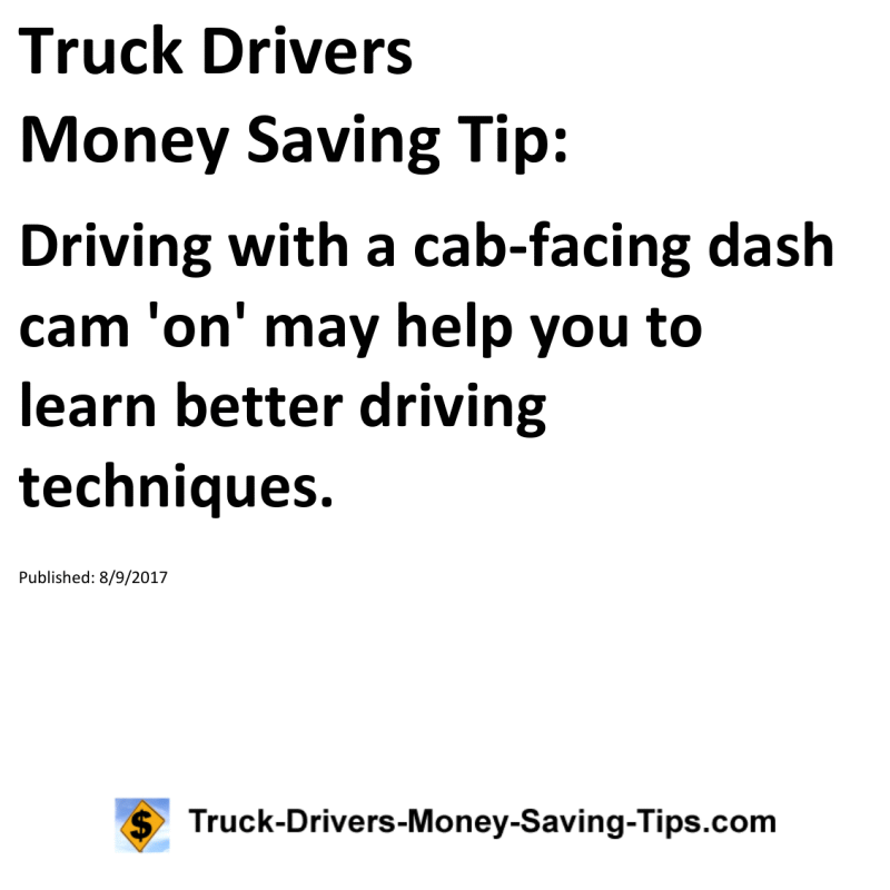 Truck Drivers Money Saving Tip for 08-09-2017