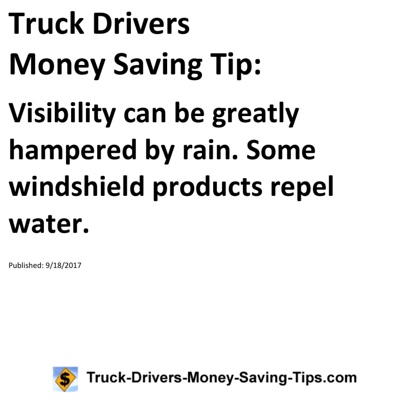 Truck Drivers Money Saving Tip for 09-18-2017