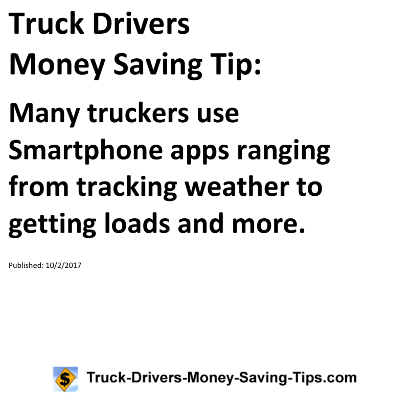 Truck Drivers Money Saving Tip for 10-02-2017