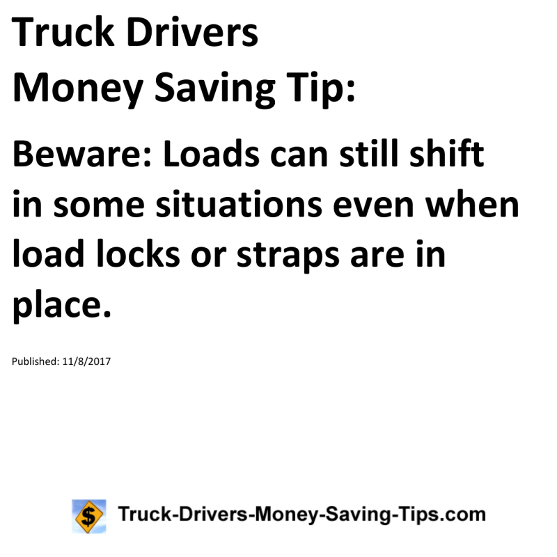 Truck Drivers Money Saving Tip for 11-08-2017