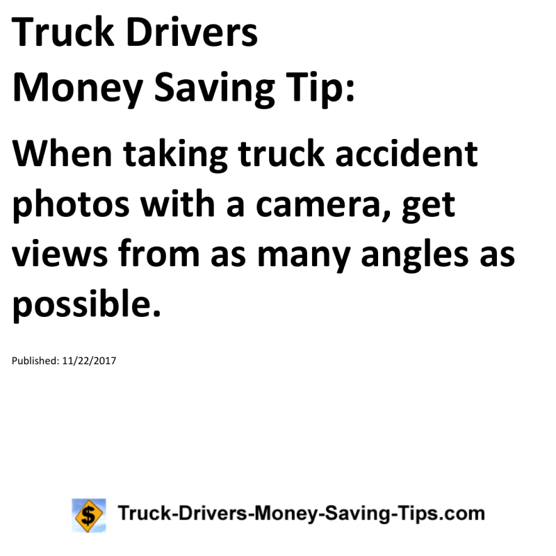 Truck Drivers Money Saving Tip for 11-22-2017