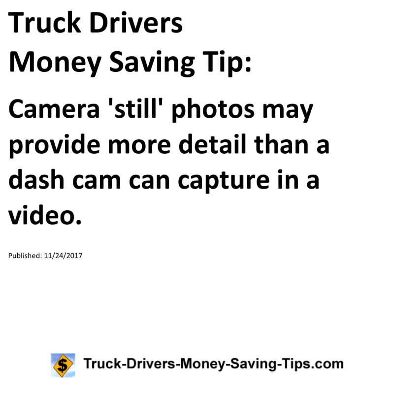 Truck Drivers Money Saving Tip for 11-24-2017