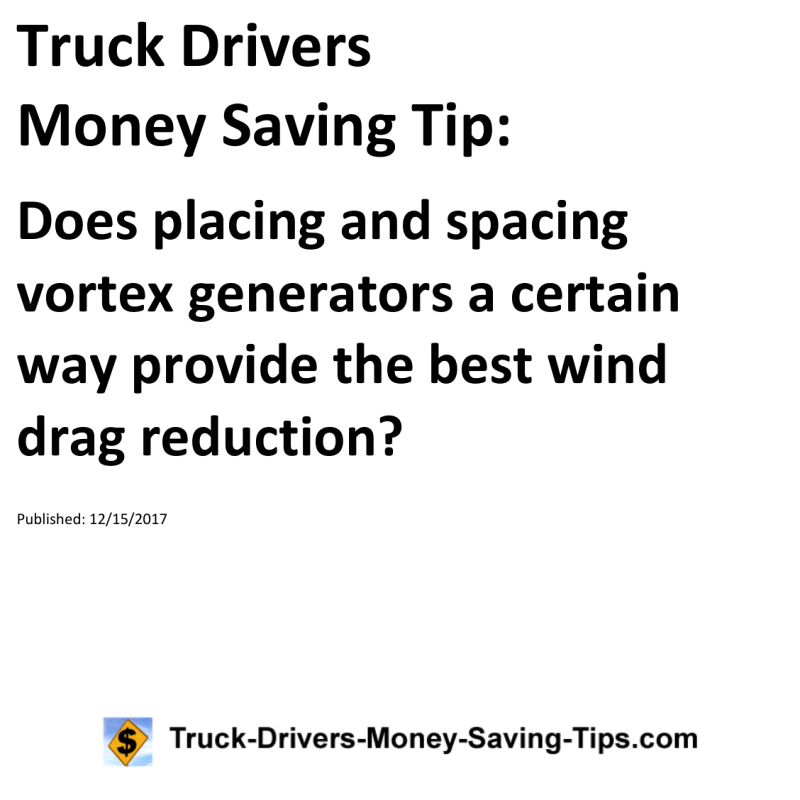 Truck Drivers Money Saving Tip for 12-15-2017