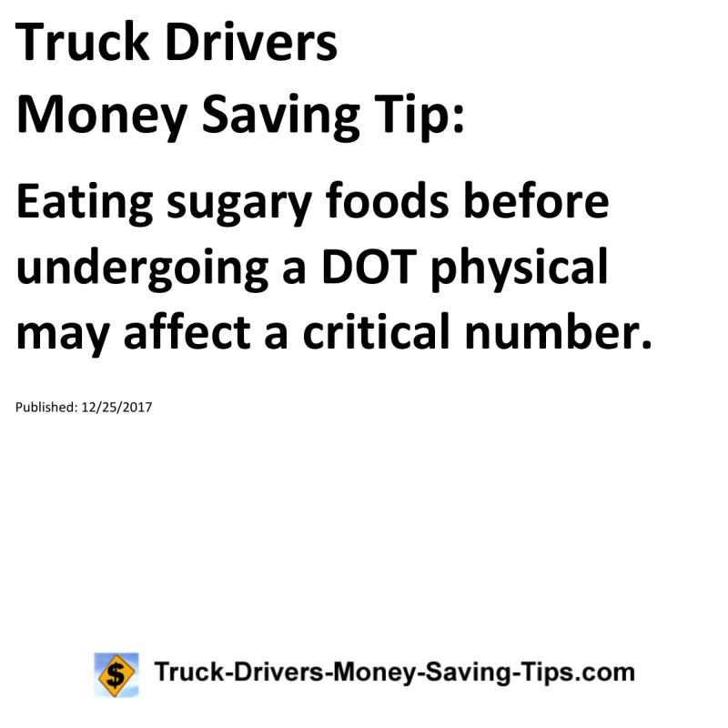 Truck Drivers Money Saving Tip for 12-25-2017