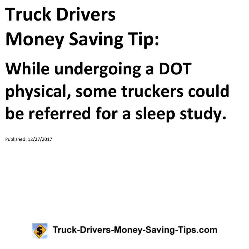 Truck Drivers Money Saving Tip for 12-27-2017