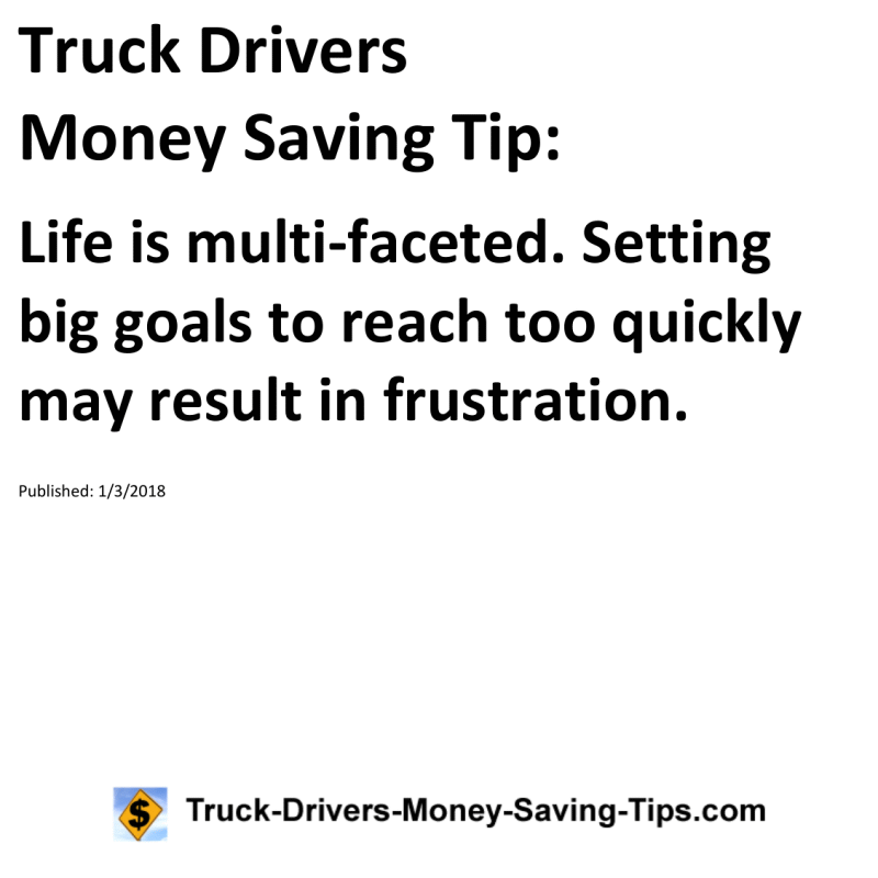 Truck Drivers Money Saving Tip for 01-03-2018