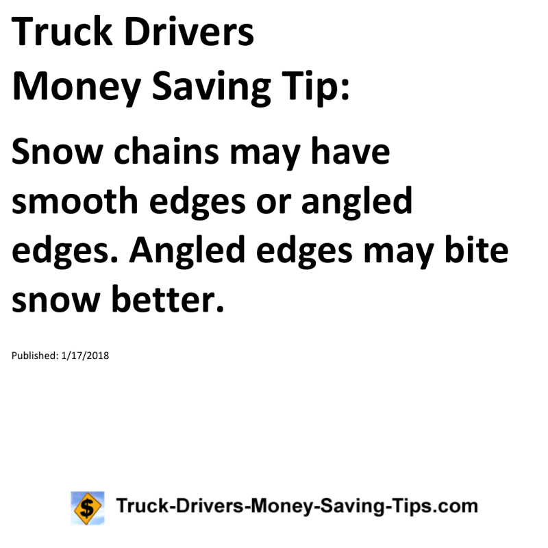 Truck Drivers Money Saving Tip for 01-17-2018