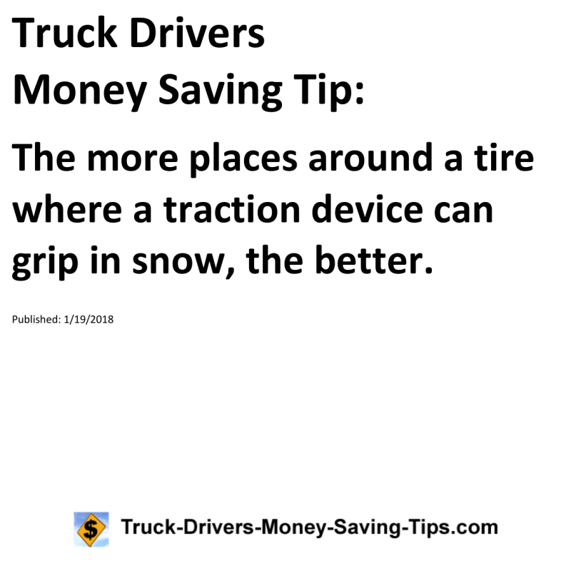 Truck Drivers Money Saving Tip for 01-19-2018