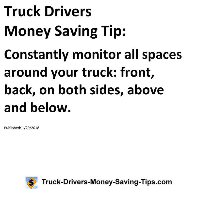 Truck Drivers Money Saving Tip for 01-29-2018